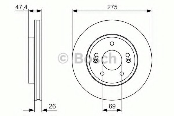 Bosch hyundai диск гальмівний передн,elantra 06- 0986479R26