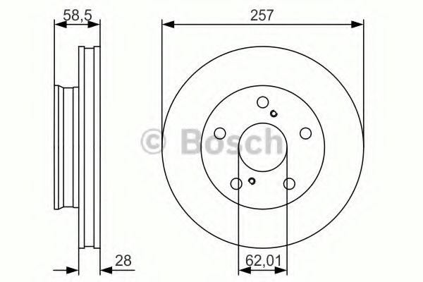 Диск гальмівний передній 0986479R53 BOSCH