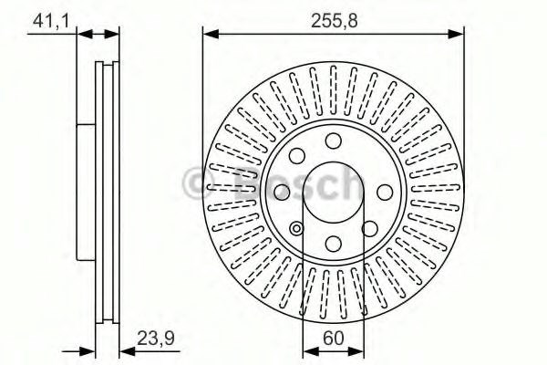 Bosch high carbon opel диск гальмівний перед. (вентил.) astra g (25624) 0986479R76