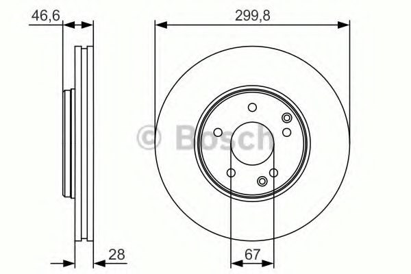 Bosch диск гальмівний перед. (вентил.) db w203/210  (30027,9) 0986479R79