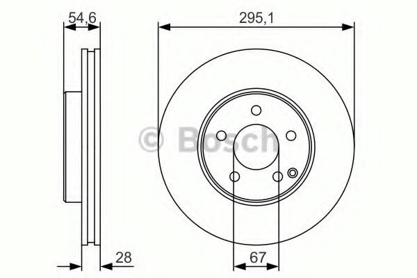 Bosch диск гальмівний перед (вентил.) db w211  02- (29528) 0986479R99
