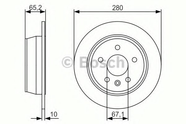 Bosch диск гальмівний задн. db vito 95-03 (28010) 0986479S02