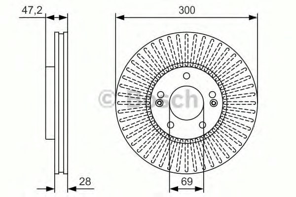 Диск переднього гальма 0986479S14 BOSCH
