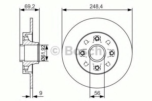 Диск гальмівний задній 0986479S43 BOSCH