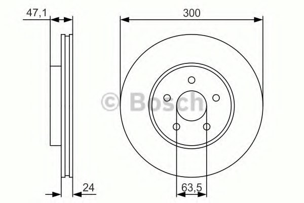 Гальмо дискове переднє 0986479S48 BOSCH