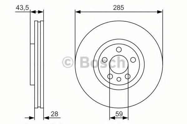 Bosch гальмівний диск передн, citroen jumpy 96- (28528) 0986479S62