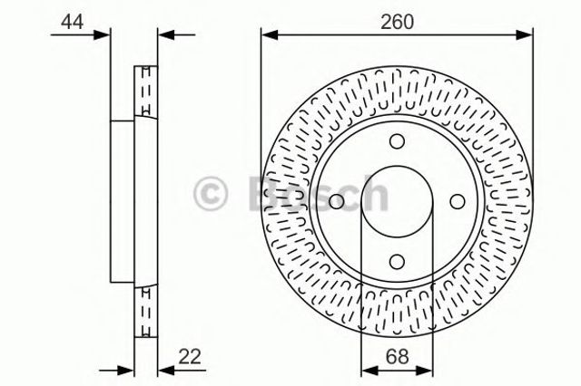 Гальмо дискове переднє 0986479U54 BOSCH
