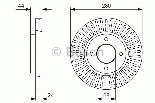Диск гальмівний передній 0986479U62 BOSCH
