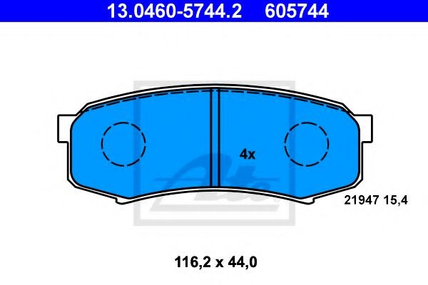 Комплект гальмівних колодок з 4 шт. дисків 13046057442