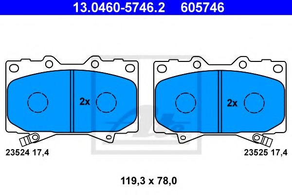Комплект гальмівних колодок з 4 шт. дисків 13046057462