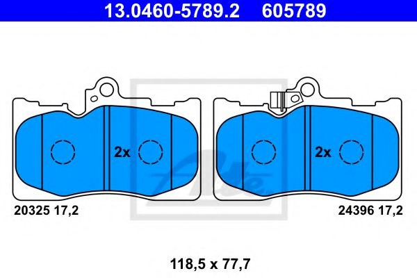 Комплект гальмівних колодок з 4 шт. дисків 13046057892