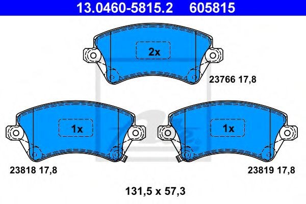 Комплект гальмівних колодок з 4 шт. дисків 13046058152