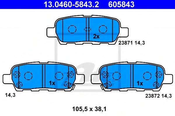 Комплект гальмівних колодок з 4 шт. дисків 13046058432