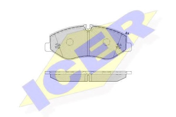 Передні гальмівні колодки 142191 ICER