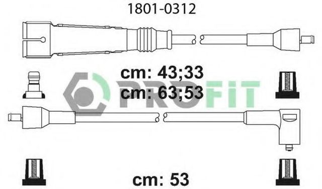 Комплект кабелів високовольтних 18010312