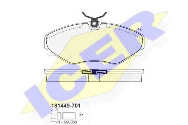 Колодки передні 181449701 ICER