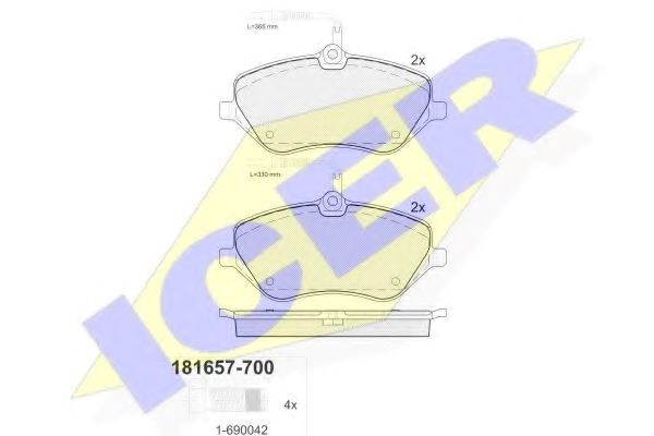 Гальмівні колодки 181657700 ICER