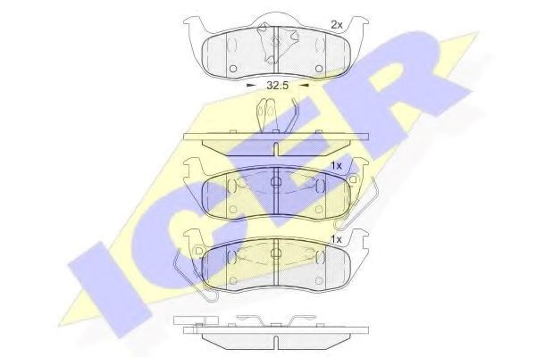 Задні дискові колодки 181766 ICER