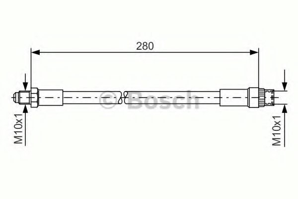 Bosch renault шланг гальмівний передн. r19 (280мм) 1987476424