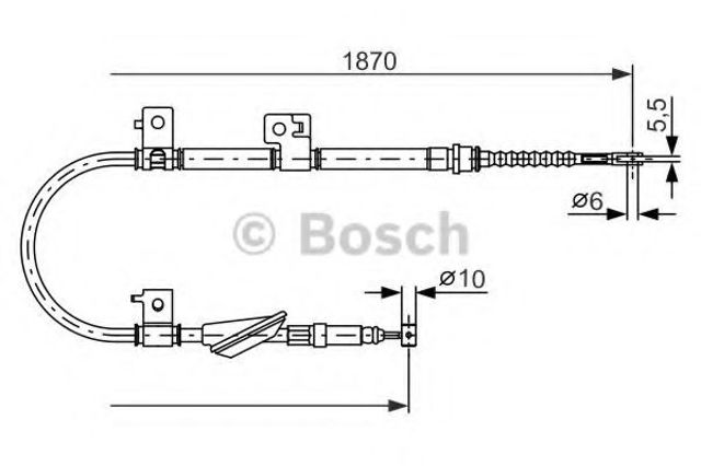 Трос стоянкового гальма задній лівий 1987477602 BOSCH