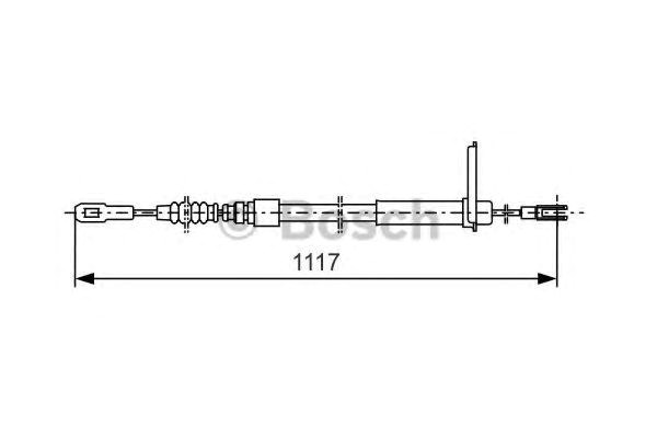 Трос ручного тормоза mercedes s (w140,c140) (1992-99) задний прав. (пр-во bosch) 1987477750