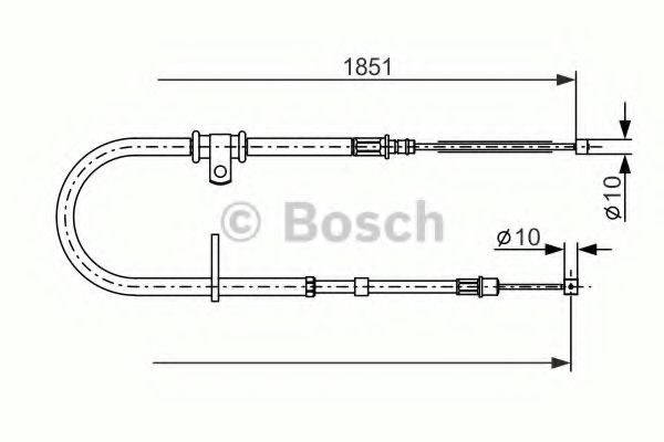 Bosch mitsubishi трос ручного гальма задн. лів. galant -04. 1987477862