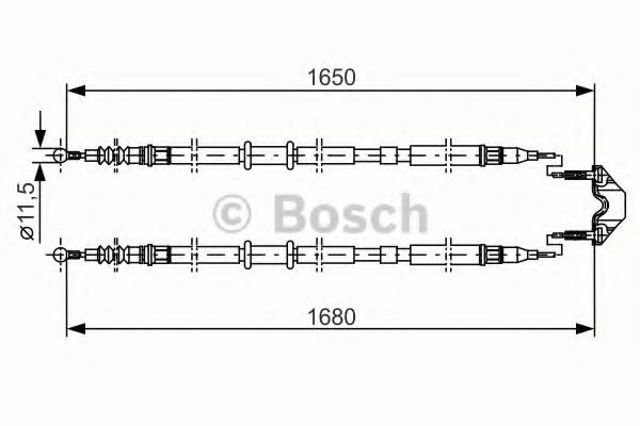Трос ручного гальма задній, правий/лівий 1987477909 BOSCH