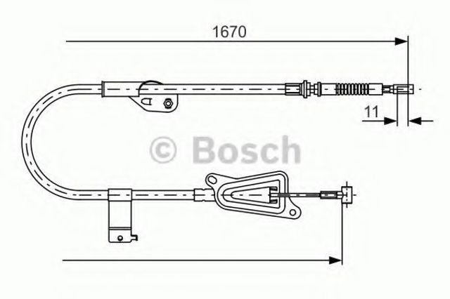 Трос ручника задній правий 1987477943 BOSCH