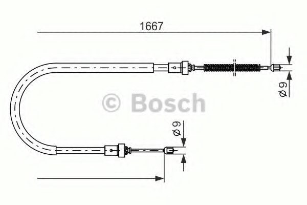 Bosch renault трос ручного гальма logan 04- 1987477956