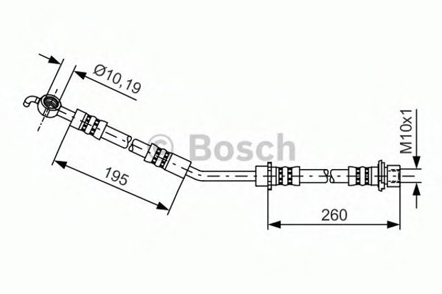 Шланг гальмівний передній, лівий 1987481407 BOSCH