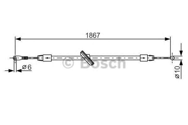 Bosch db трос ручного гальма передн.sprinter,vw crafter 06-  (1867/365mm) 1987482028