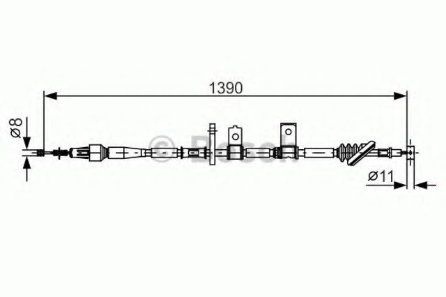 Трос стоянкового гальма задній правий 1987482090 BOSCH