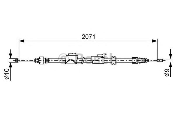 Bosch ford трос ручного гальма прав. mondeo -15, s-max -14 1987482242