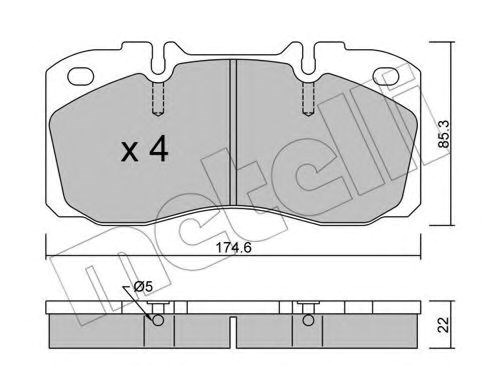 Колодки гальмівні дискові комплект 2202680 METELLI