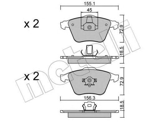 Колодки передні 2205493 METELLI