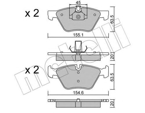 Колодки передні 2205573 METELLI