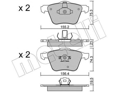 Передні гальмівні колодки 2205990 METELLI