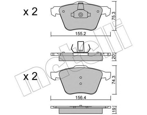 Колодки передні 2205991 METELLI