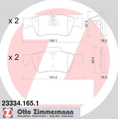 Задні колодки 233341651 ZIMMERMANN