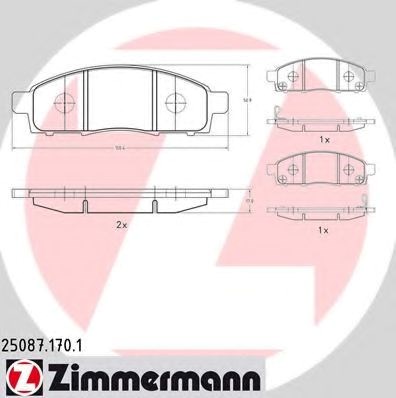 Колодки гальмівні передні, дискові 250871701 ZIMMERMANN