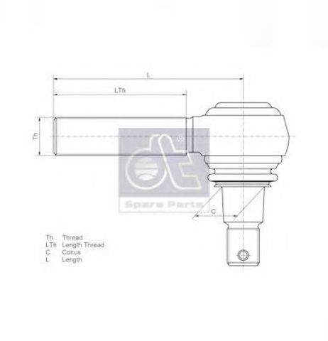 Накінечник поперечної рульової тяги 253158 DIESEL TECHNIC