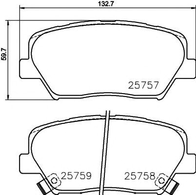 Передні гальмівні колодки 2575701 TEXTAR