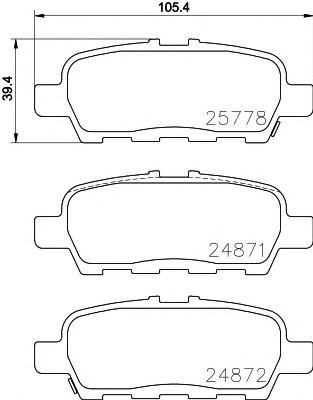 Колодки гальмові задні, дискові 2577801 TEXTAR