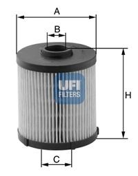 Фільтр паливний vag 1.6, 1.9, 2.0 tdi 04- (вир-во ufi) 2602100