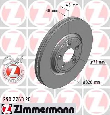 Диск переднього гальма 290226320 ZIMMERMANN