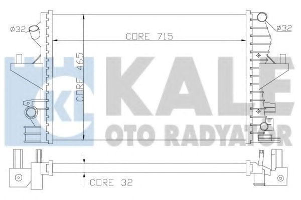 Kale vw радіатор охолодження двиг. t5 2.5 tdi 03- 354000