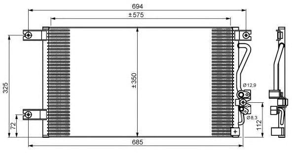 Конденсатор кондиціонера mitsubishi l200 2.5d 97- (вир-во nrf) 35756
