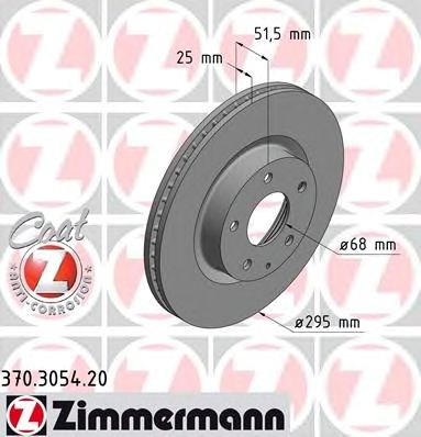 Диск гальмівний передній 370305420 ZIMMERMANN