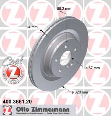 Задні дискові гальма 400366120 ZIMMERMANN