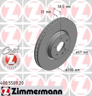 Диск переднього гальма 400550920 ZIMMERMANN